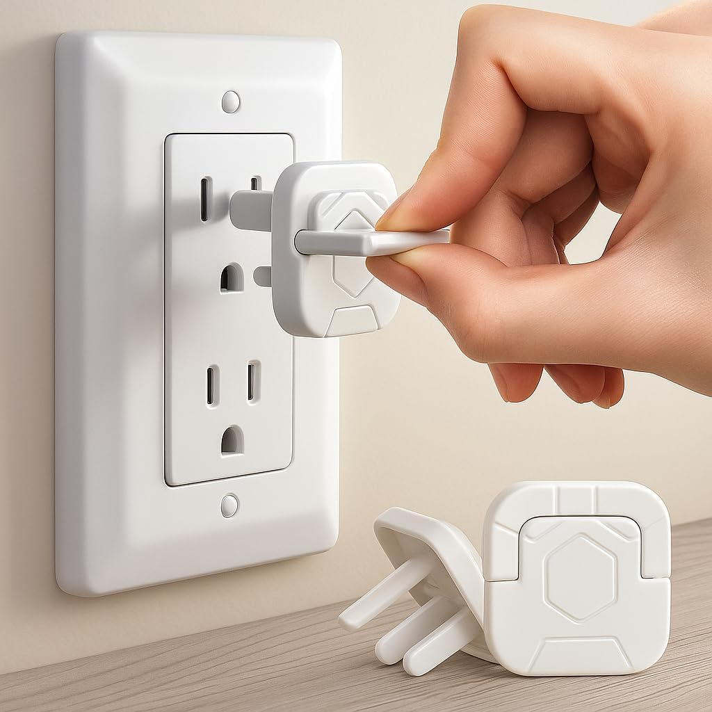 Outlet Covers Baby Proof with Pull Handle, Baby Proof Socket Covers, White Baby Proof Covers, 3 Prong Child Proof Outlet Cover (White, 10 Pack) image number 2