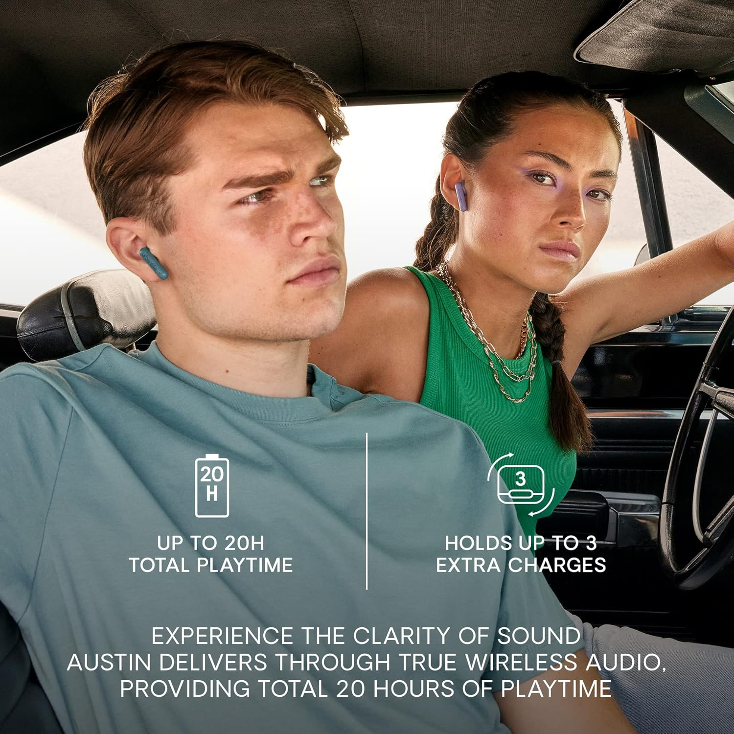 Urbanista Austin Audio and Hifi True Wireless Earphone, Lake Green - Lavender Purple image number 5