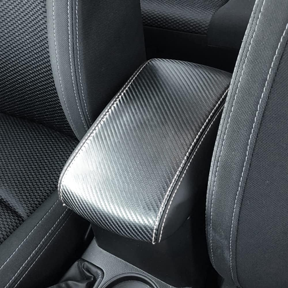 INTGET Car Console Armrest Cover for 2017-2018 Subaru Forester - Leather Dog Seat Protector for 2013-2016 Models - Center Console Accessory (Carbon Fiber Texture)