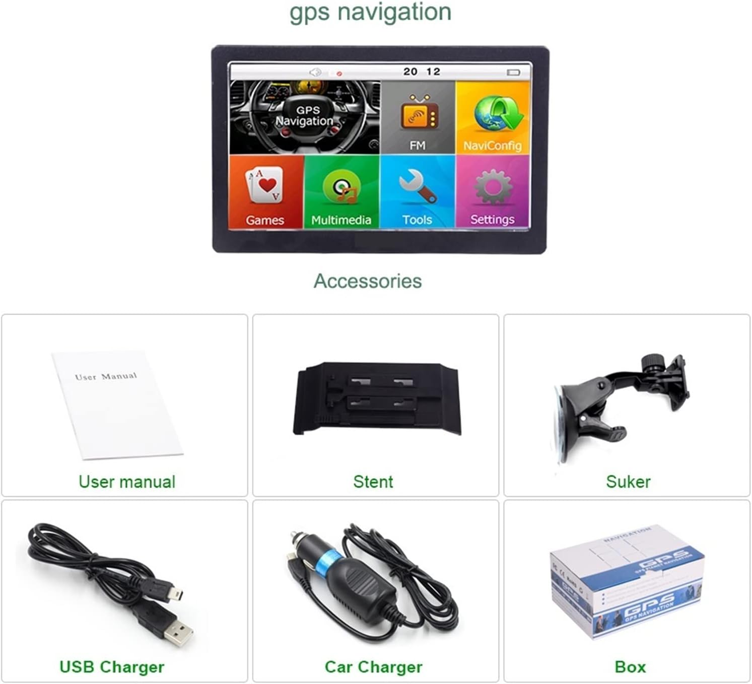 GPS Car Navigator, 7 Inch HD Camping Car/Truck/Vehicle GPS Navigation Built in 8GB+256M Bluetooth MP3/MP4 Players for Car Truck Rv(Without Bluetooth) image number 6