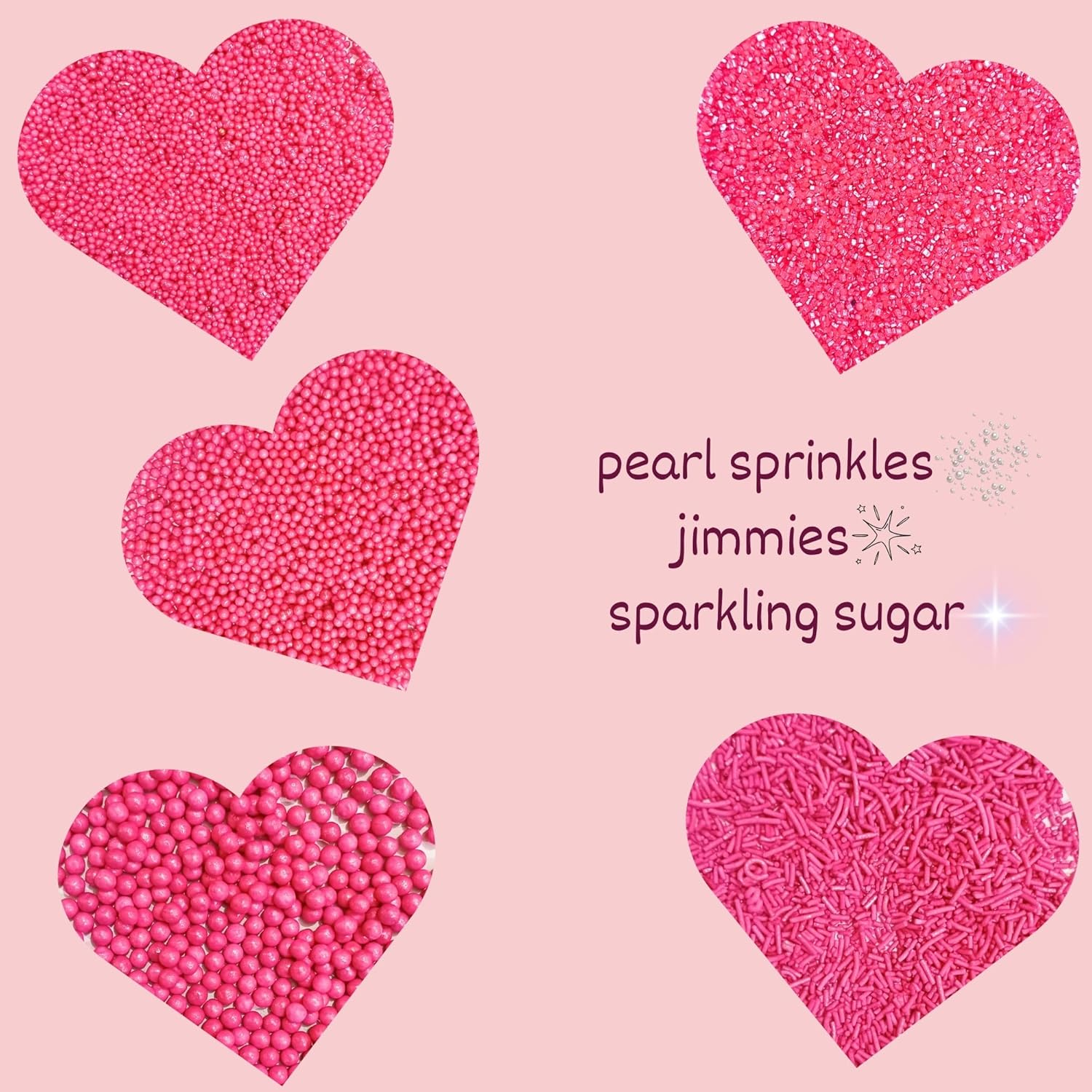 Confect Sprinkles for Cakes & Cupcakes Decoration | Assorted Pack of 5 Barbie Playtime Pearl Sprinkles | Hot Pink Sprinkles | Birthday Sprinkles | Edible Mix Dragees & Sparkling Sugar - 3.5 Oz image number 1