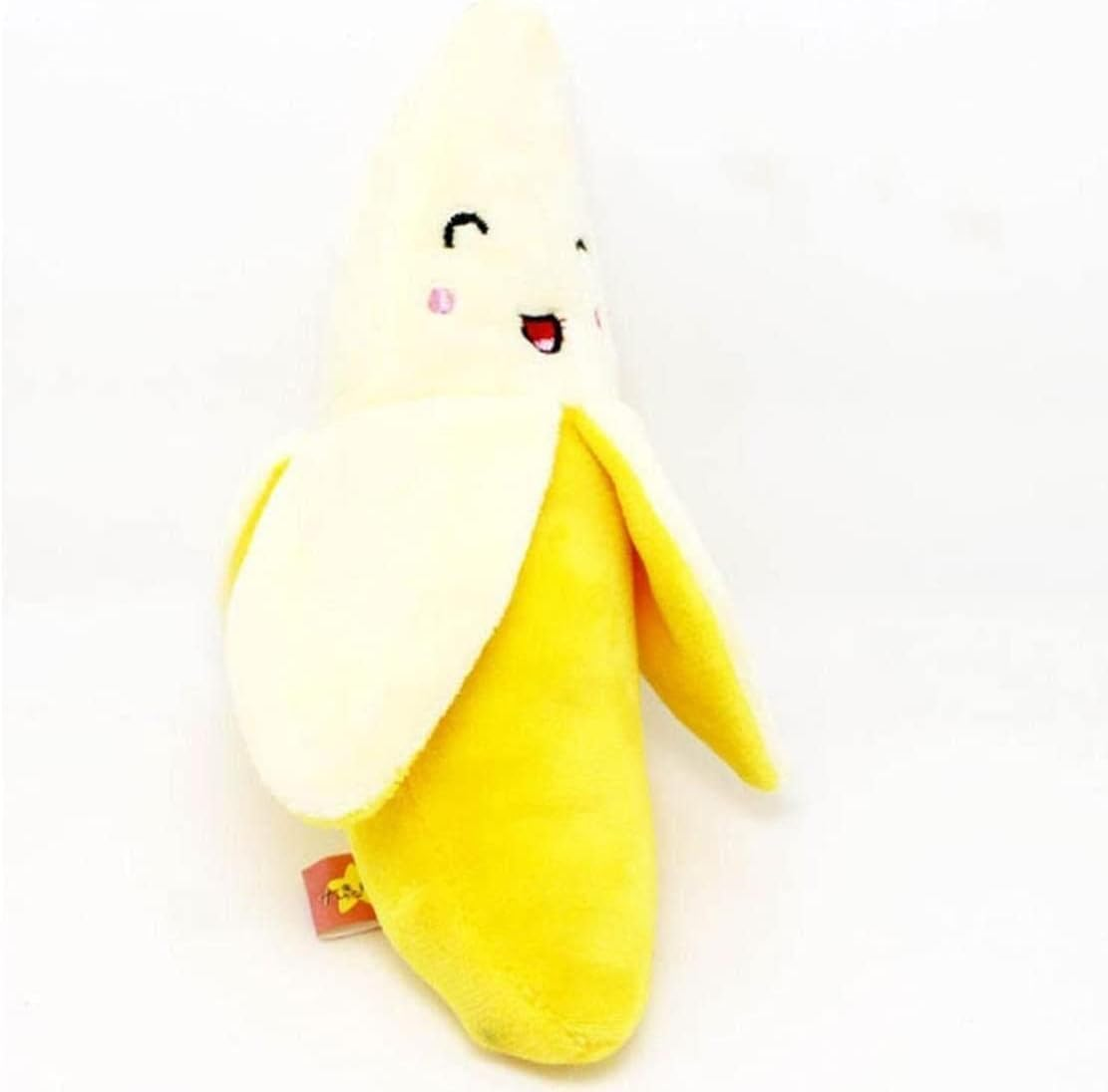 Wyjuan 1Pc Yellow Puppy Squeaky Plush Toys Cute Banana-Style Plush Dog Toys Funny Chew for Small Animals Toy Chews Useful and Nice Dog Squeak Toys image number 6