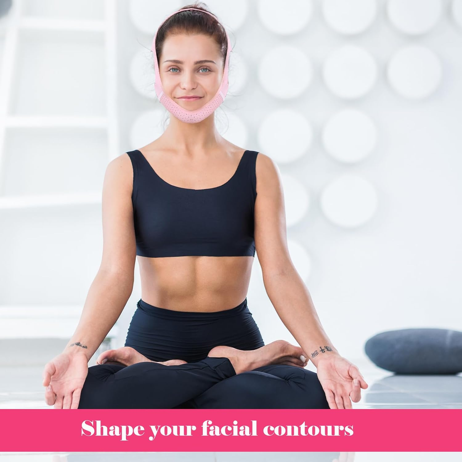 Chin Strap for Sleeping, 1 PCS Double Chin Reducer, Jawline Lifting Straps, Reusable V Line Lifting Mask, Breathable Jaw Strap for V Line Face Lift, Jaw Exerciser for Double Chin and Saggy Face Skin image number 3