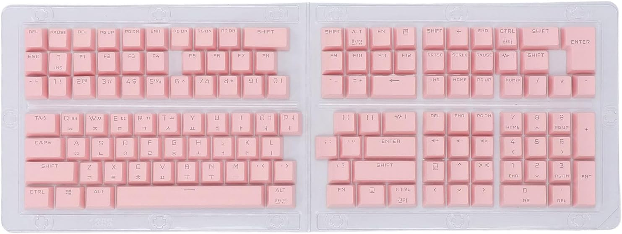 132 Keys Korean Keycaps, Custom Keycaps, OEM Height Keycap Replacement Japanese Korean Keycap Set for 61 62 64 68 72 75 84 87 88 98 100 104 108 Mechanical Keyboard (White)