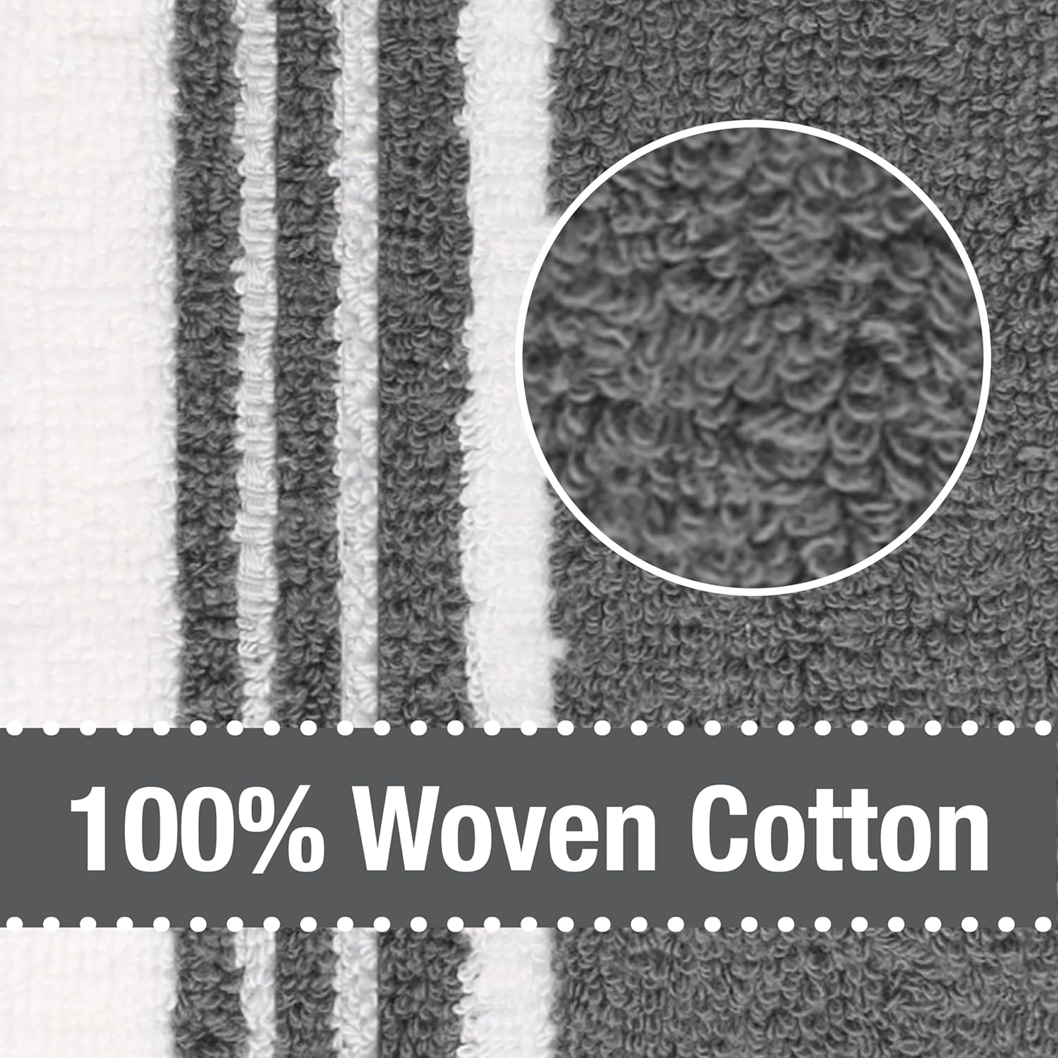 All-Clad Dish Towels Dual Purpose Reversible, 100% Absorbent Cotton, Kitchen Towels Set of 3 Striped, 17" X 30", 3-Pack Pewter Textiles image number 3