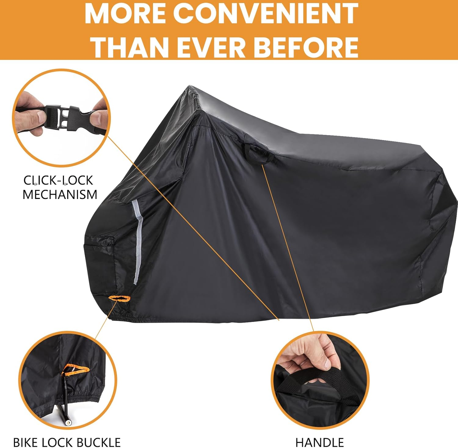 Besudo Bike Cover Waterproof Outdoor 1-2 Bikes - 210X120X80Cm - Outdoor Waterproof Bike Ebike Electric Bike Covers - Bike Rain Cover for 2 Bikes image number 3