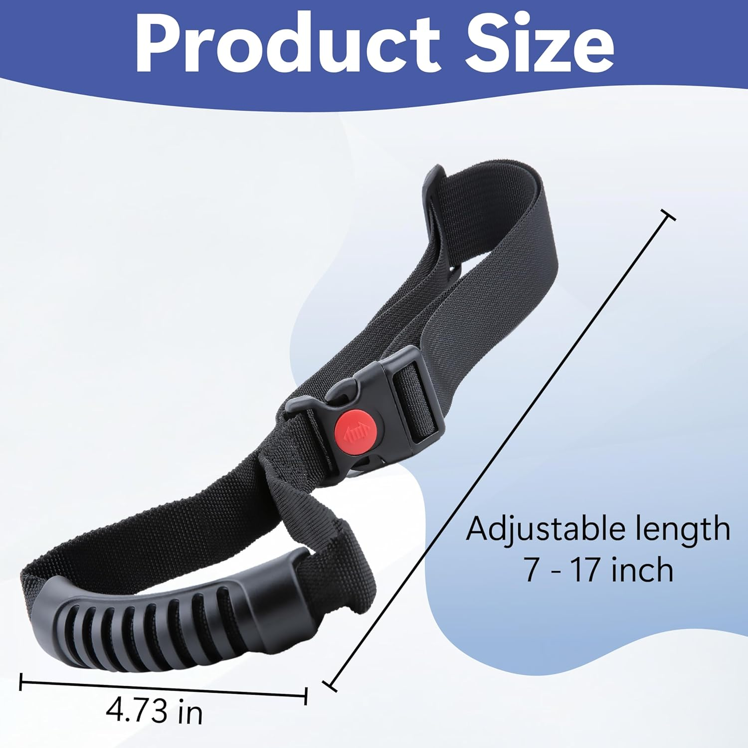 Ecocstm Car Adjustable Grab Handle, Car Handle Assist, Safety Handle Portable Vehicle Support Grab Bar for Trucks, Suvs, Jeeps, Vans, Cars and Atvs (Black) image number 3