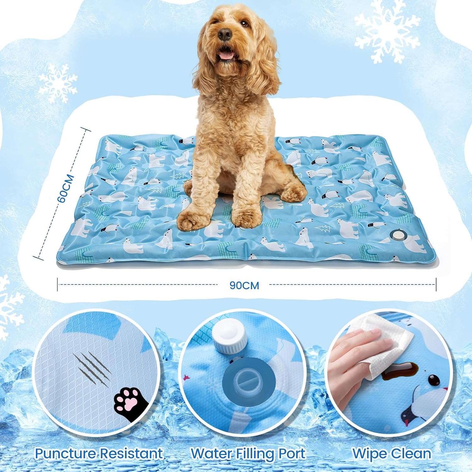 Minimighty Large Cooling Cat Bed Mat 60X90Cm, Waterproof Cooling Pad Mat for Cats Dogs, Cooling Pad for Pet Indoor Outdoor image number 3