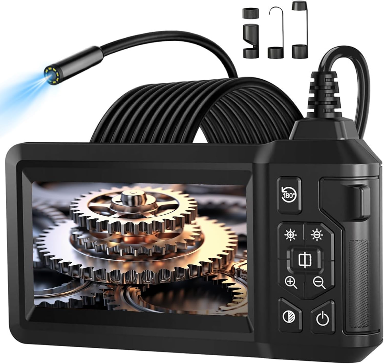 Endoscope Camera with Light, Angkng Inspection Camera 4.3" IPS Screen, 1080P Borescope with 8 LED Light, Handheld IP67 Waterproof Endoscope, 5M Semi-Rigid Cord Borescope for Drain Sewer Pipe image number 6