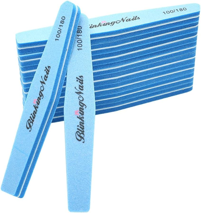 Sponge Nail File and Buffer for Nail Art Care Double Sides Design 100/180 Grit Nail Buffers Blocks for Acrylic Nails Professional Manicure Nail Tools Color Gray Pack of 10Pcs