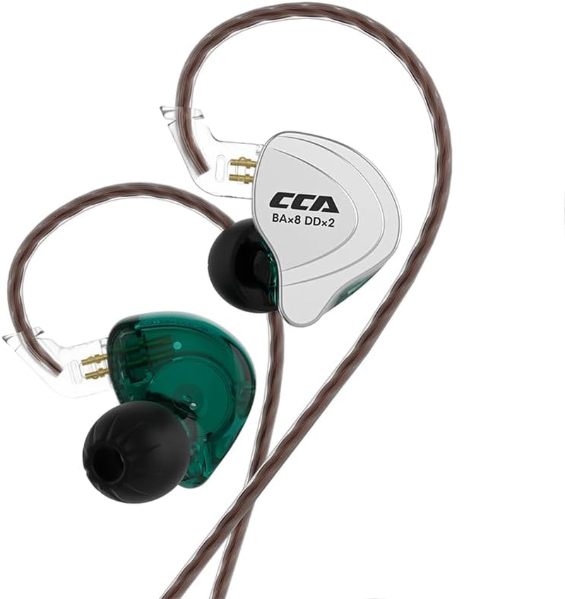 Hifi Kingdom CCA C10 1DD+4BA Hybrid Driver Hifi In-Ear Earphone Aluminum Alloy Faceplate In-Ear Monitor Cyan(No Mic)