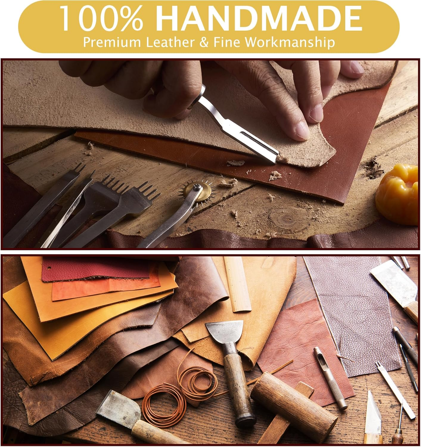 Leather Bookmark Handmade with Sugar Skull Design - 2 Genuine Leather Book Marks for Reading - Unique Bookmarks for Men Women Girls | Gothic Book Lover Gifts for Bookworms Relatives and Friends image number 5