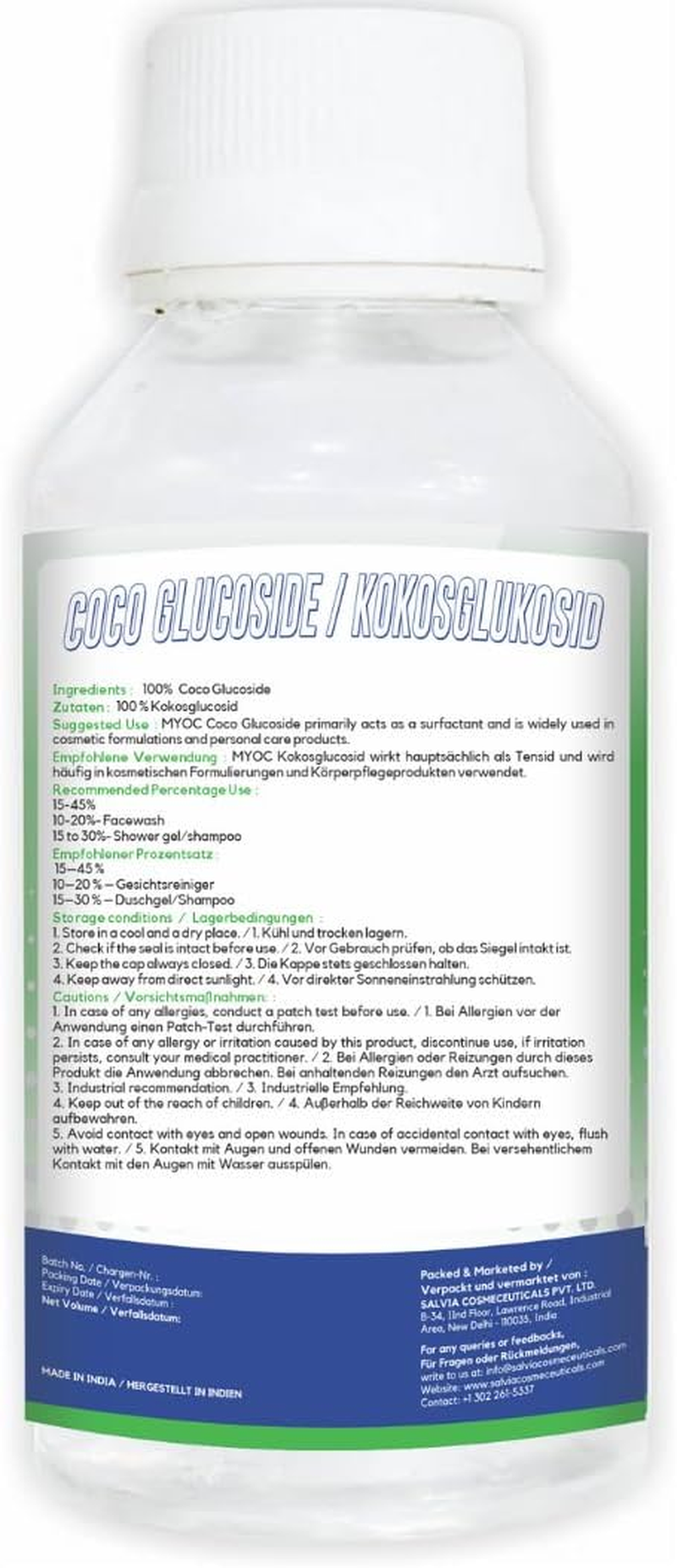 MYOC Coco Glucoside - 240 Ml / 8.11 Fl Oz | Cosmetic-Grade Surfactant for DIY Skincare, Hair Care & Formulation Projects image number 4