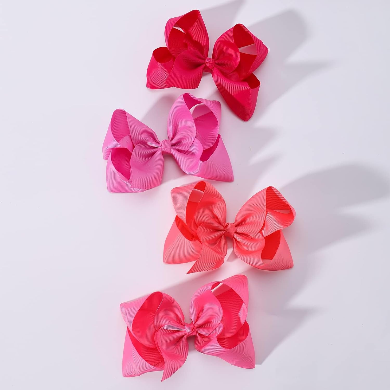 6Inch Large Solid Grosgrain Ribbon Hair Bows with Alligator Clips for Teens Kids Set of 30 Colors - 30Colors/30Pcs image number 4