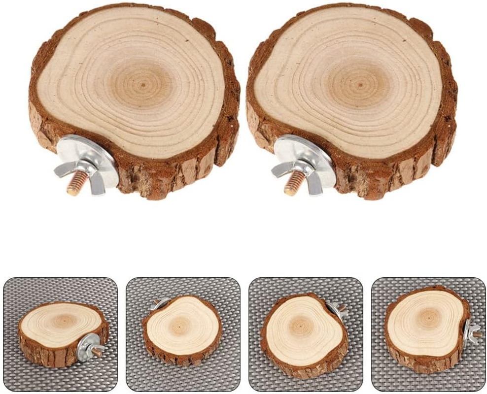 Ipetboom 2Pcs Jump Platforms for Parrots Multi-Use Pet Stand for Guinea Pigs Hamsters Natural Bird Perch Fine Craftsmanship for Play Chewing Activities image number 3