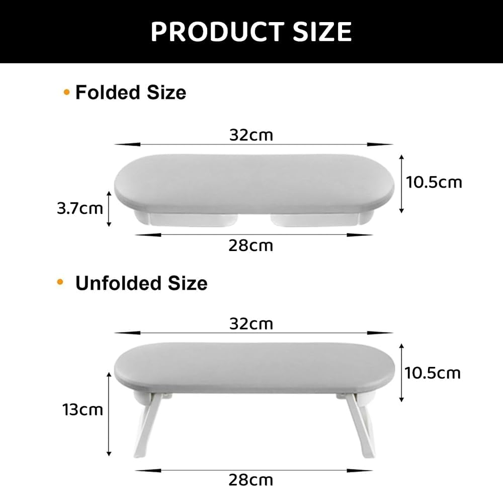 Foldable Nail Manicure Hand Rest Cushion with Soft PU Leather Mat, Portable Nail Arm Rest Pillow for Salon and Home Use, Comfortable Support for Nail Art and Acrylic Nails
