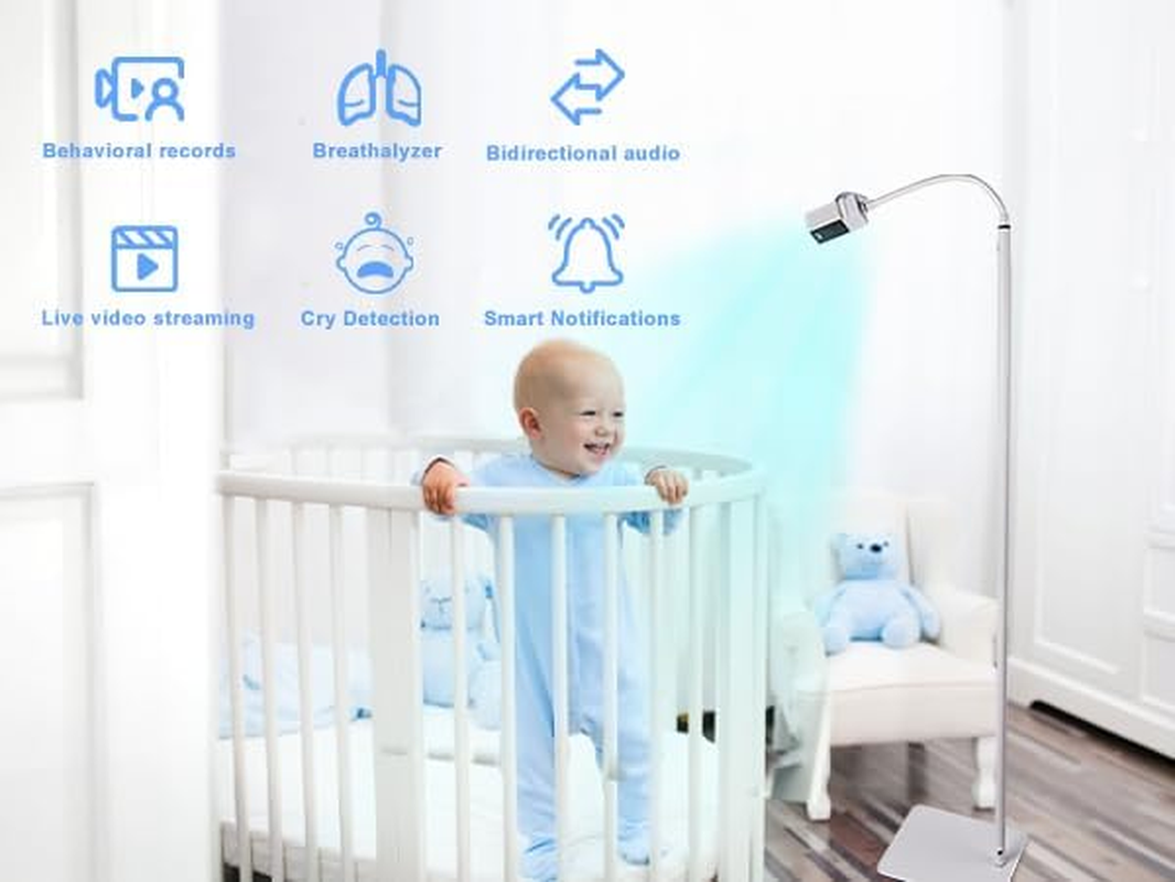 Lfcforldx Pro Smart Baby Monitor & Flex Stand - 1080P Wi-Fi Video Camera, Sensor-Free Sleep & Breathing Motion Tracker, 2-Way Audio, Sound/Motion/Cry Alerts, Night Vision, and Breathing Band image number 6