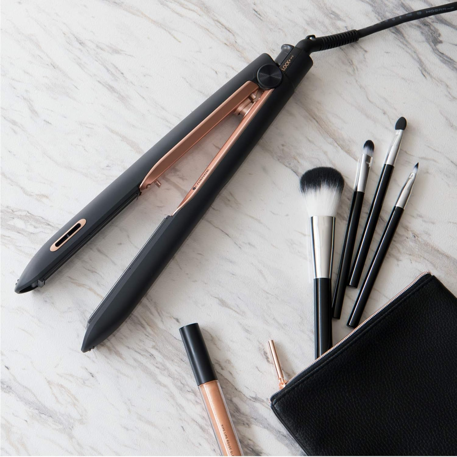 Panasonic EH-PHS9K Hair Straighteners with Nanoe&trade; Technology (Temperature Regulation, 5 Temperature Levels, Black/Rose Gold) image number 2