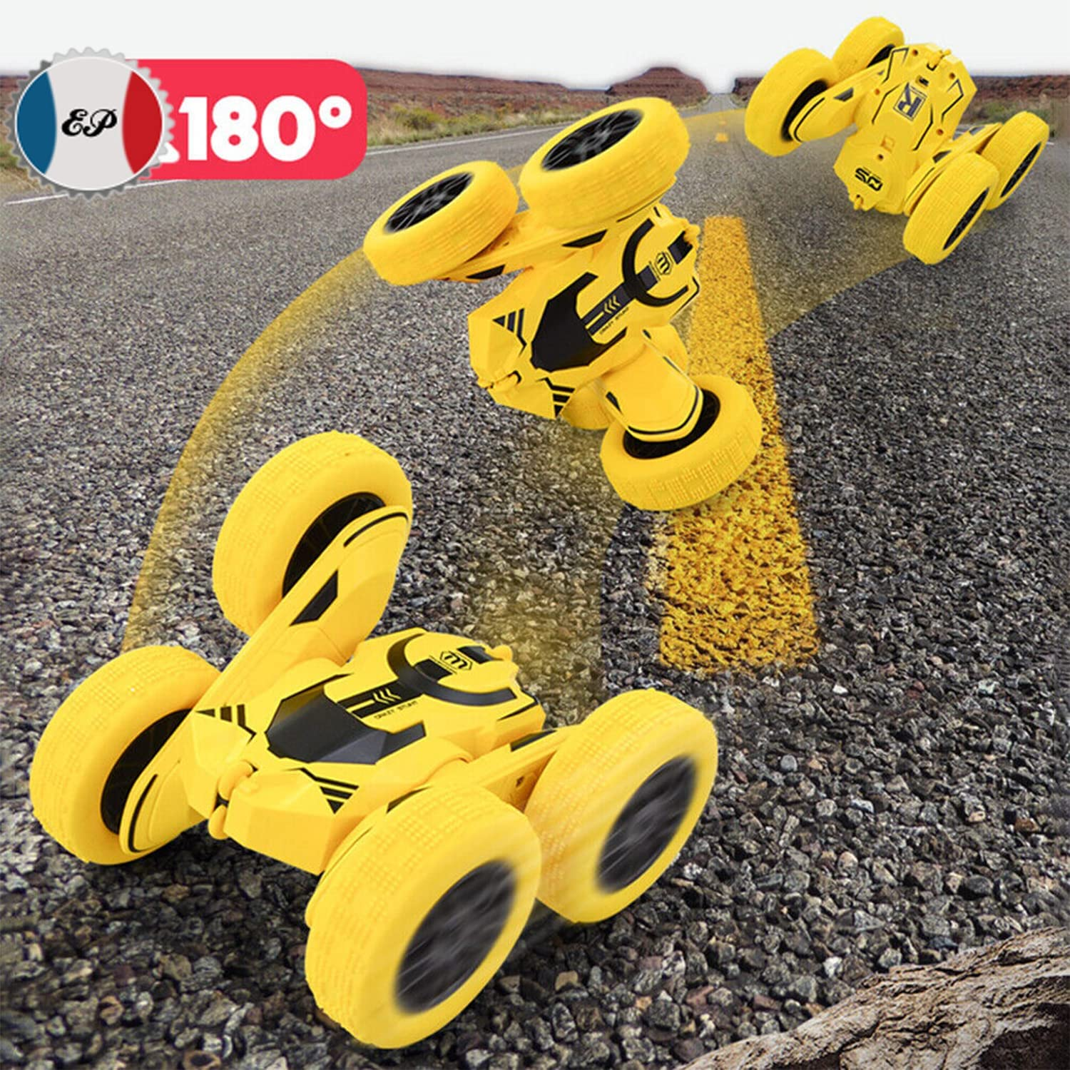 RC Stunt Car with Rollover Stunt and Wall Flip Function for Kids| Rechargeable 4WD Remote Control Car | Double Sided Rotating Car with Tumbling and 360&deg; Spinning Features|Toy Car Crawler Vehicle Toy. image number 6