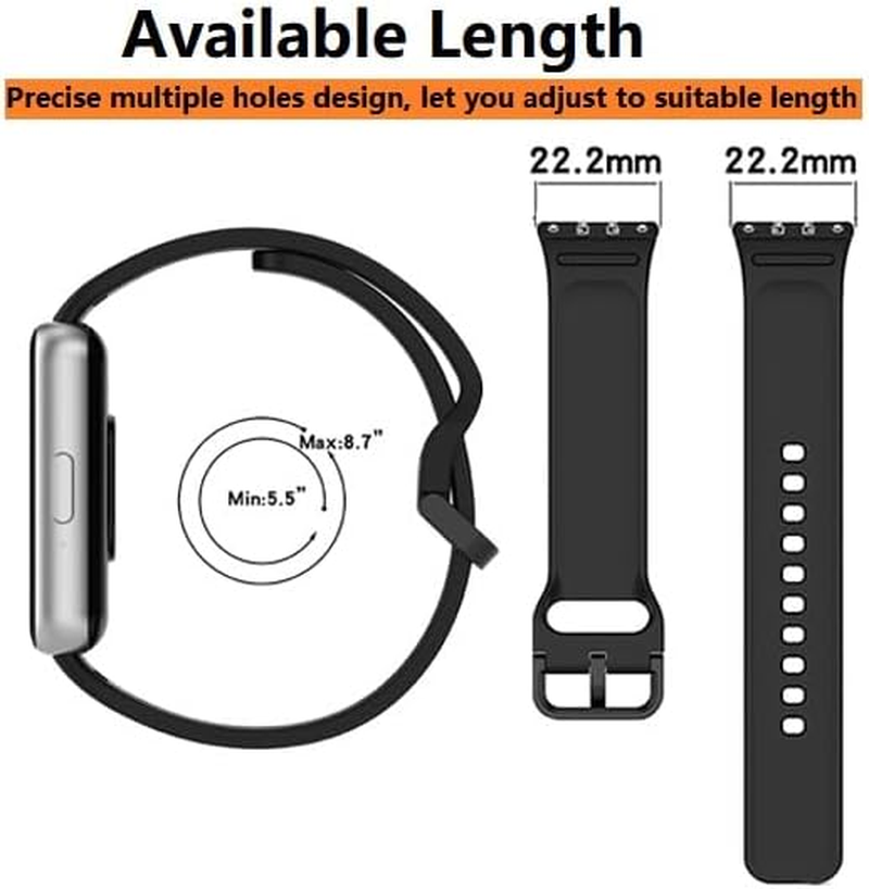 Compatible for Samsung Galaxy Fit 3 Watch Bands, Soft Silicone Replacement Straps Adjustable Sport Wristbands for SAMSUNG Galaxy FIT 3 SM-R390 Smartwatch Bands for Women&Men image number 2