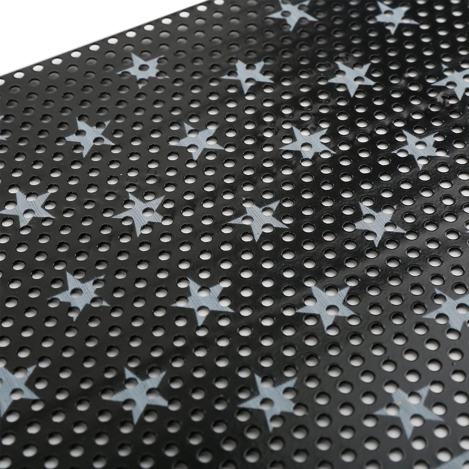 American Flag Front Grille Grid Mesh Screen Steel Screen Insert Fits for 2007-2018 Jeep Wrangler JK& JKU Unlimited (Classic Light Black & White) image number 2