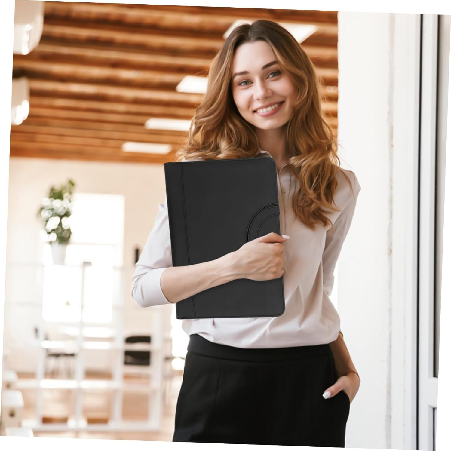 GETAJGHSD Loose-Leaf File Storage Bag Multi-Functional Zippered Document Holder for Organization and Reusable File Folder for Important Papers and Travel Supplies image number 4