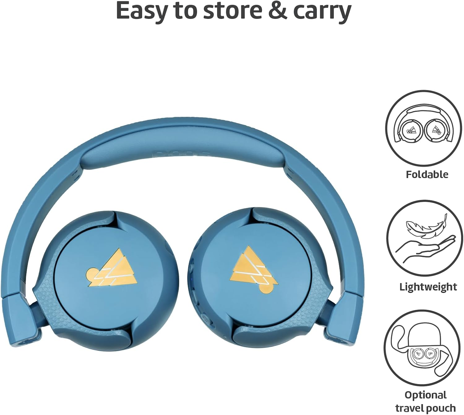 POGS Wireless Bluetooth Children'S Headphones | the Gecko 2 | Foldable Robust Children'S Headphones from 3 Years | Volume Limit 85 Db | Microphone | On-Ear | Wireless Music Sharing Function (Rblue) - Rgreen image number 5