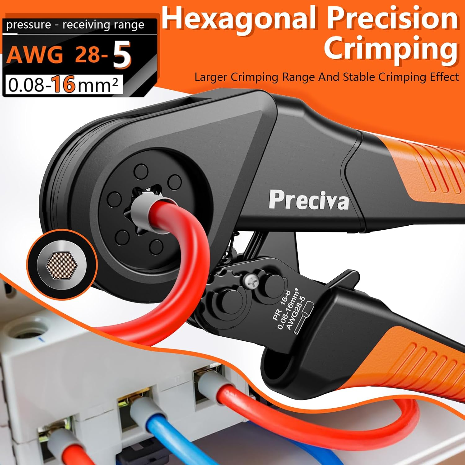 Preciva - Crimping Pliers Set 0.08 to 16Mm&sup2; 1500 Pieces for DIY and Home Use