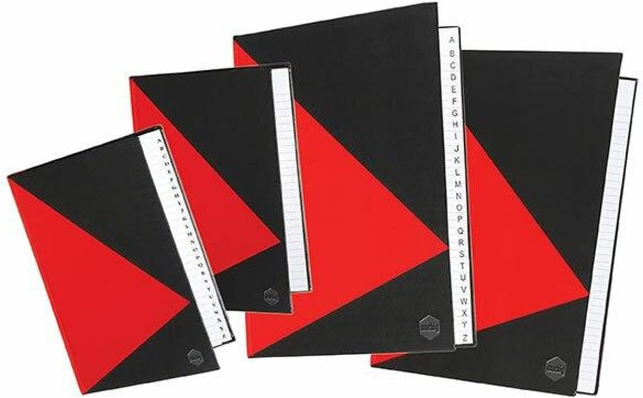 Marbig(R) 18963 Red and Black Notebook with Index A5 200 Pages image number 1