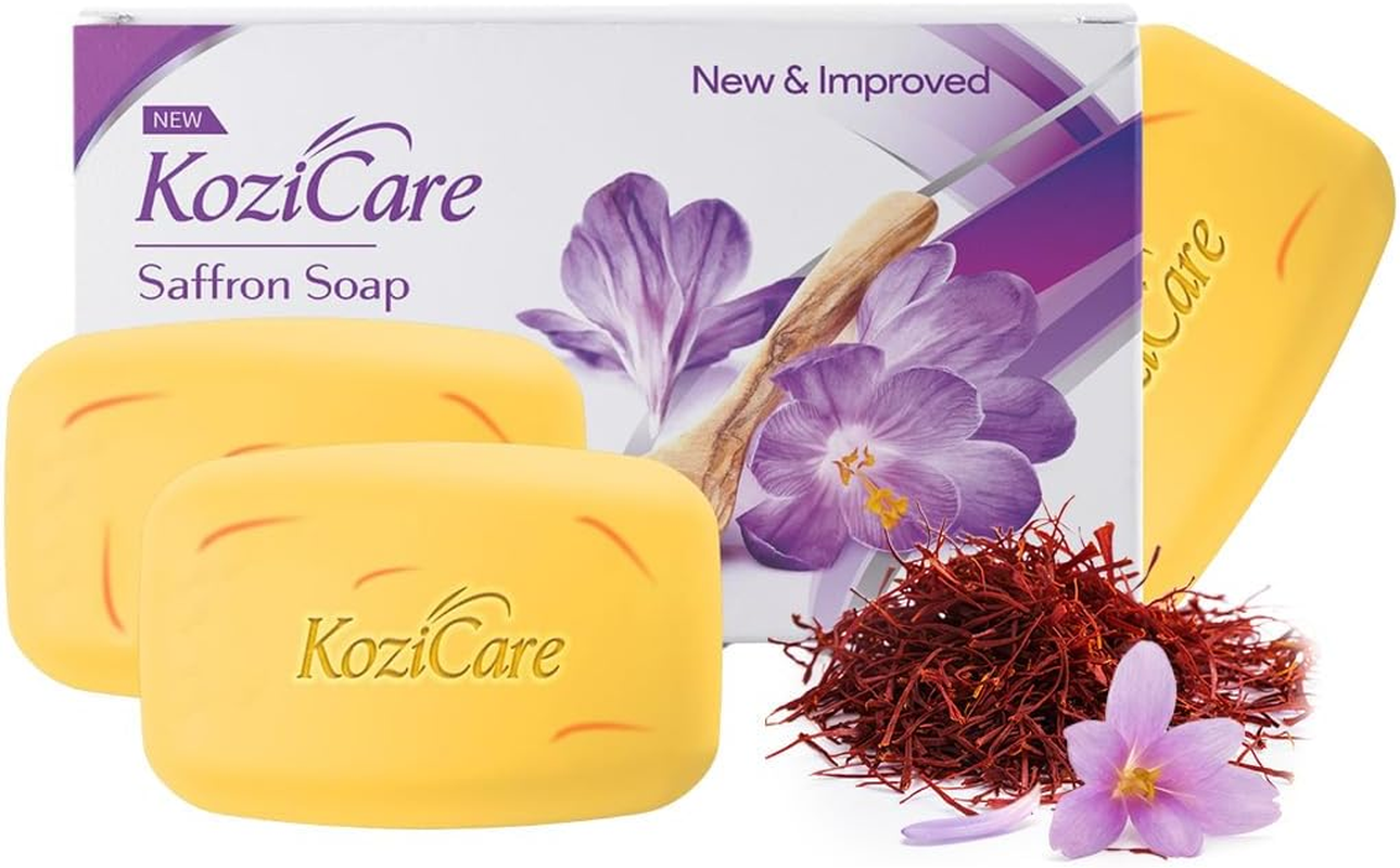 Kozicare Kojic Acid & Glutathione, Saffron Soap | Body Tan Removal & Detan Soap | for Men & Women | for Dark Spots, Excess Oil & Acne Scars | Even Out Skin Tone - Pack of 3 image number 2