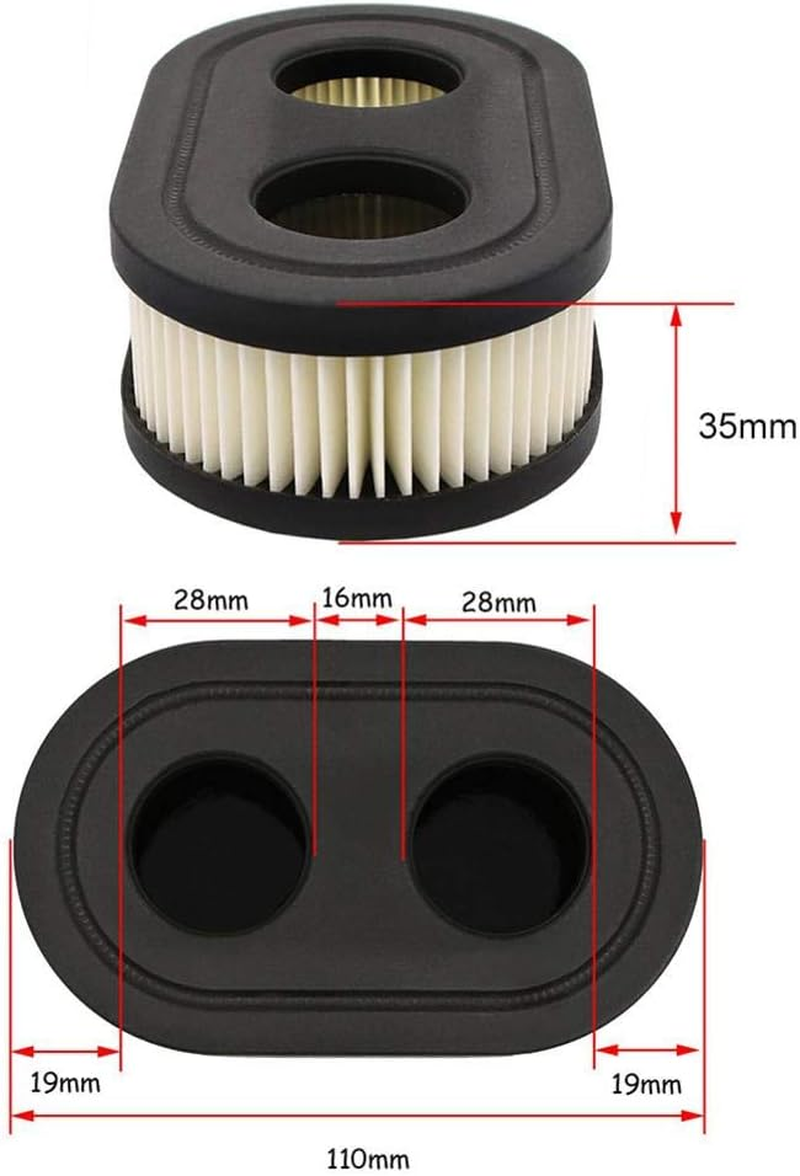 2 Pcs Mower Air Filter, Air Filter Cleaner Cartridge Replacement for Briggs & Stratton 798452 593260, Garden Lawn Air Cleaner Tool image number 3