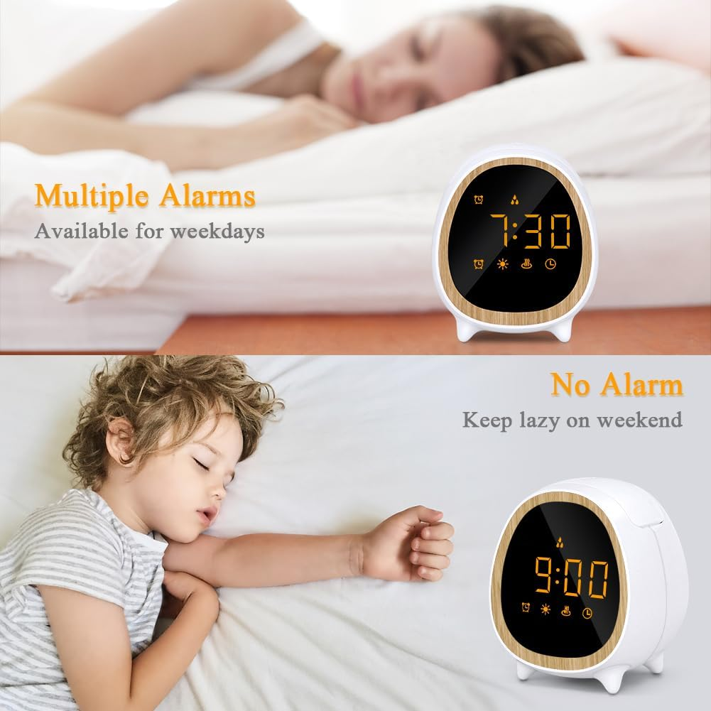 SOICARE Clock Essential Oil Diffuser,Screen Touch Control Aromatherapy Air Scent Diffusers for Home Bedroom Student,Multi-Function Alarm Clock/Light/Mist/Timer 200ML image number 1