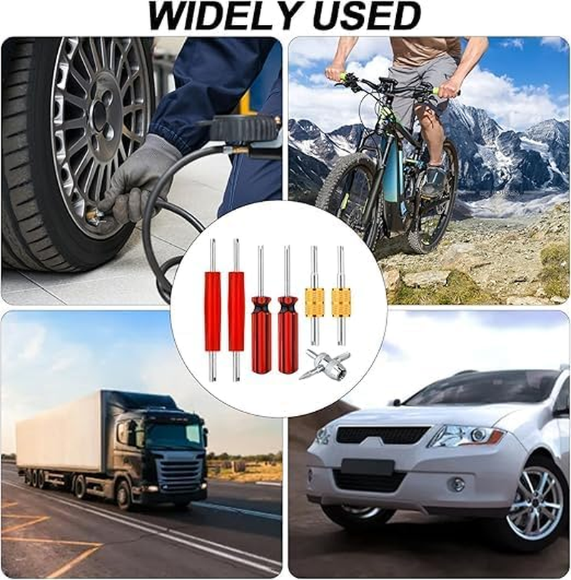 A/CHVAC Air Conditioner Dual Heads Valve Stemcore Remover Tool,7Pcs A/C Air Conditioner Valve Core Remover Tool Valve Stem Removaltool,Single and Dualheads Air Conditioningvalvecore Remover Tool image number 3