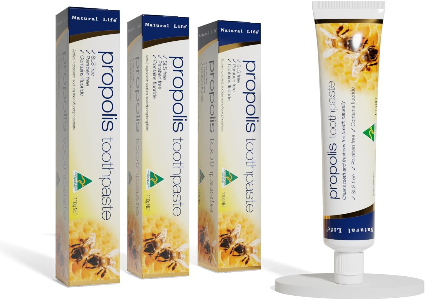 Natural Life Propolis Toothpaste Family Pack (4-Pack) image number 4