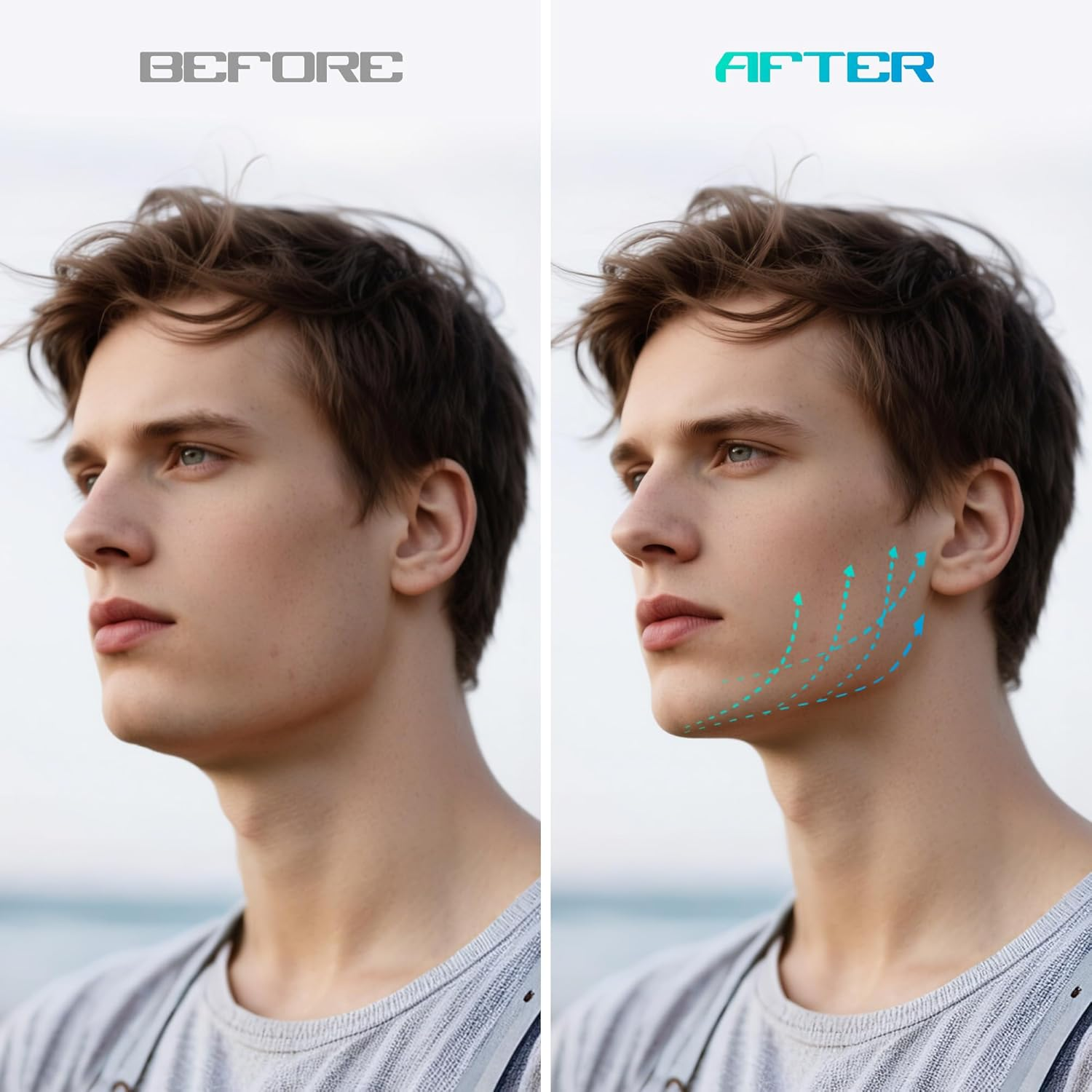 Azrra Jaw Exerciser for Women & Men, 4 Resistance Levels (8Pcs) Jawline Shaper Exerciser, Jaw Trainer Double Chin Eliminator for Jawline Face Toning & Strengthening