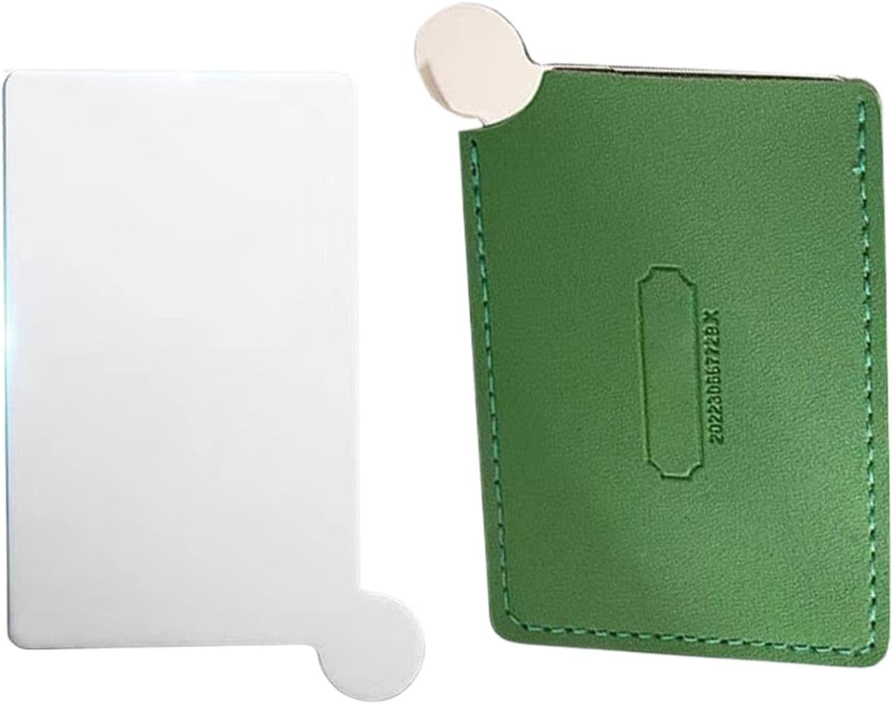 Shatterproof Stainless Steel Compact Mirror Unbreakable Makeup Mirror - Square Pocket Mirror with PU Leather Case Cover, Portable Purse Mirror, Travel Mirror Handheld Mirror for Women, Girls, Purse