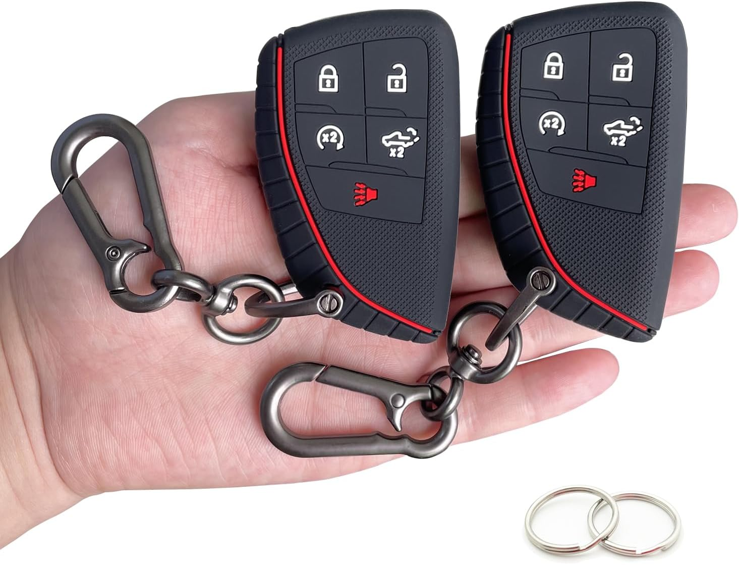 TANDRIVE Key Fob Cover for 2022 2023 2024 Chevy Silverado 1500 GMC Sierra 1500, 2024 Silverado Sierra 2500HD 3500HD image number 2