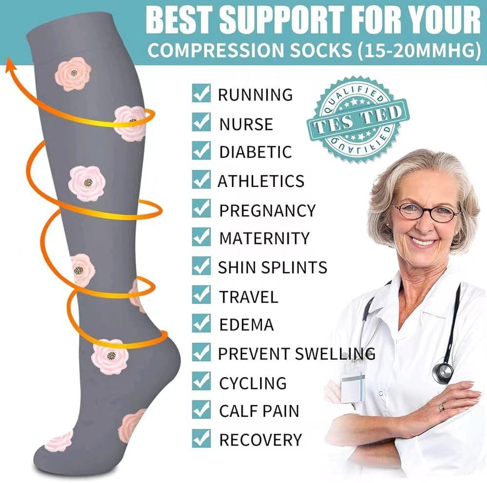 Compression Socks for Women and Men 6 Pack Copper Compression Stockings Circulation-Best Support for Medical, Running,Nursing,Athletic image number 3