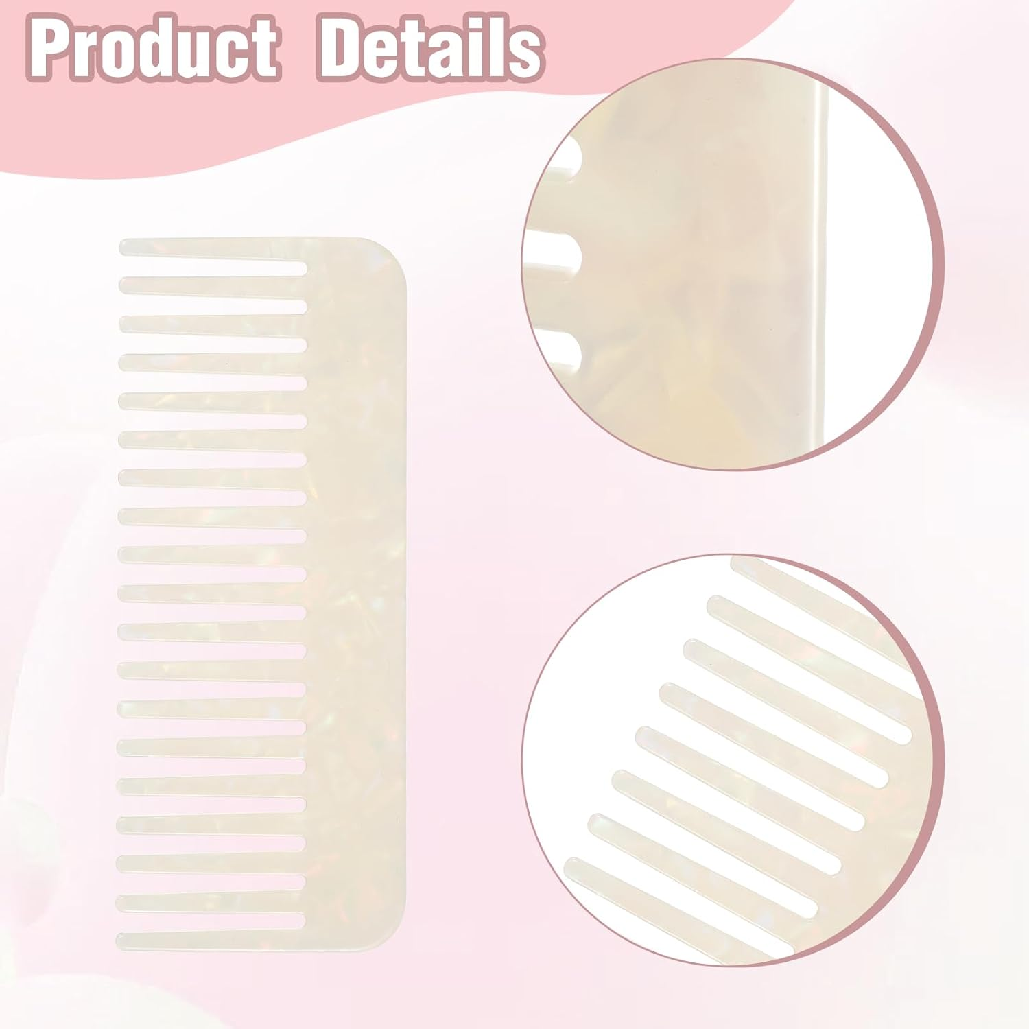 Large Tooth Combs for Women Wide Toothed Comb for Curly Hair Detangling Comb Handmade Wide Tooth Comb Wet Comb for Dry Hair Straight Hair Long Hair Professional Hair Cutting Comb image number 6