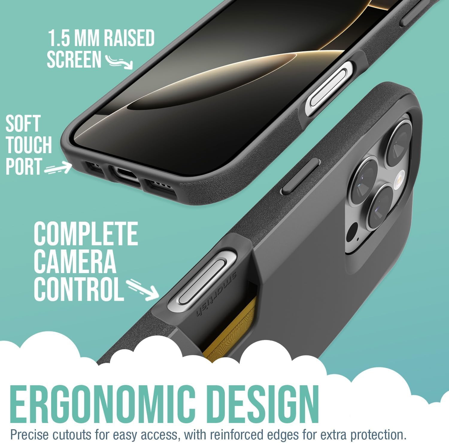 Smartish&reg; Iphone 16 Pro Wallet Case - Wallet Slayer Vol. 1 [Slim + Protective] Credit Card Holder - Drop Tested Hidden Flip Card Slot Cover Compatible with Apple Iphone 16 Pro - Black Tie Affair image number 5