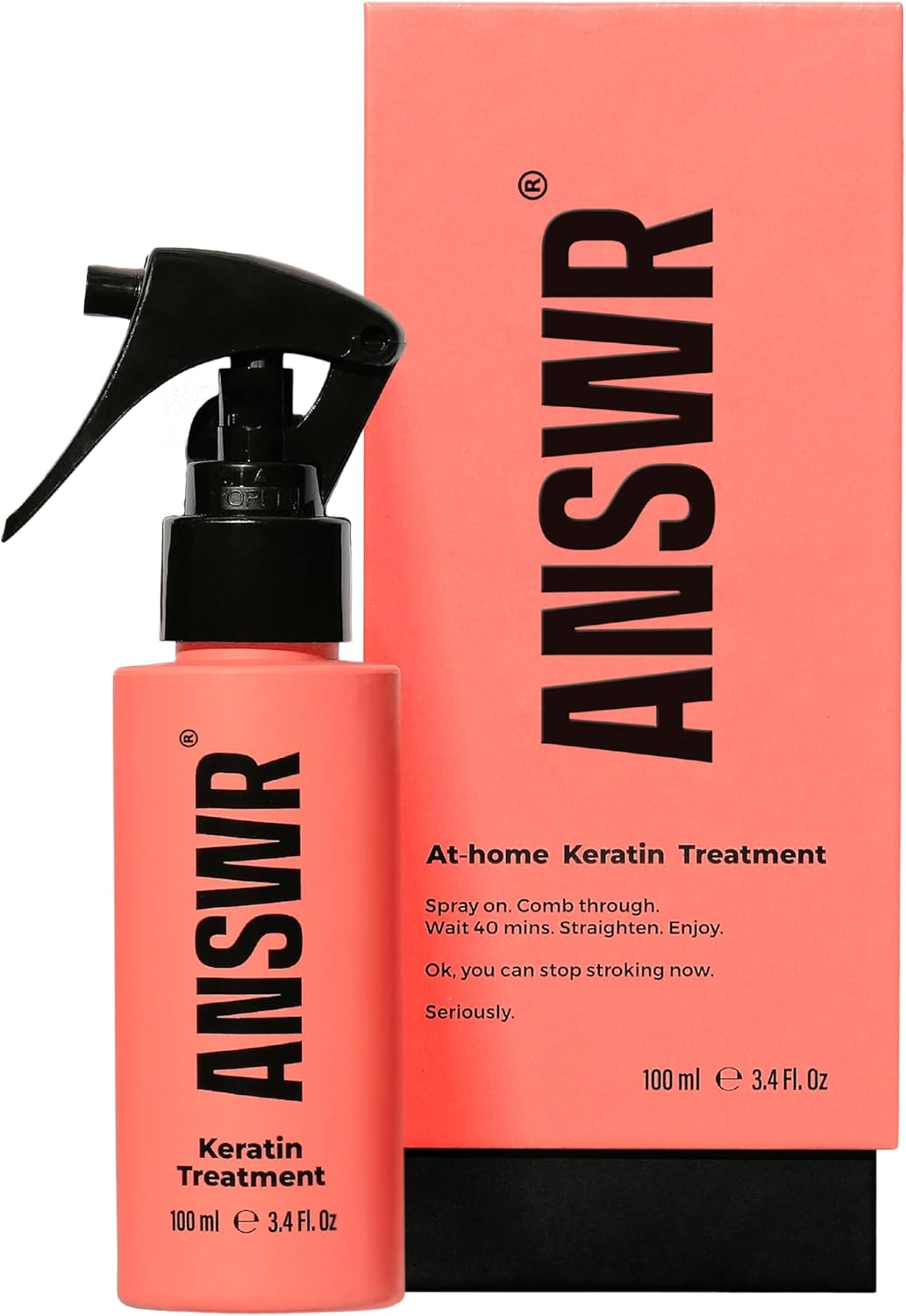 ANSWR Keratin Hair Treatment &ndash; At-Home Salon Quality Keratin Smoothing Treatment for All Hair Types &ndash; anti Frizz Hair Product &ndash; 100% Vegan &ndash; 100Ml Spray Bottle for Hair image number 1