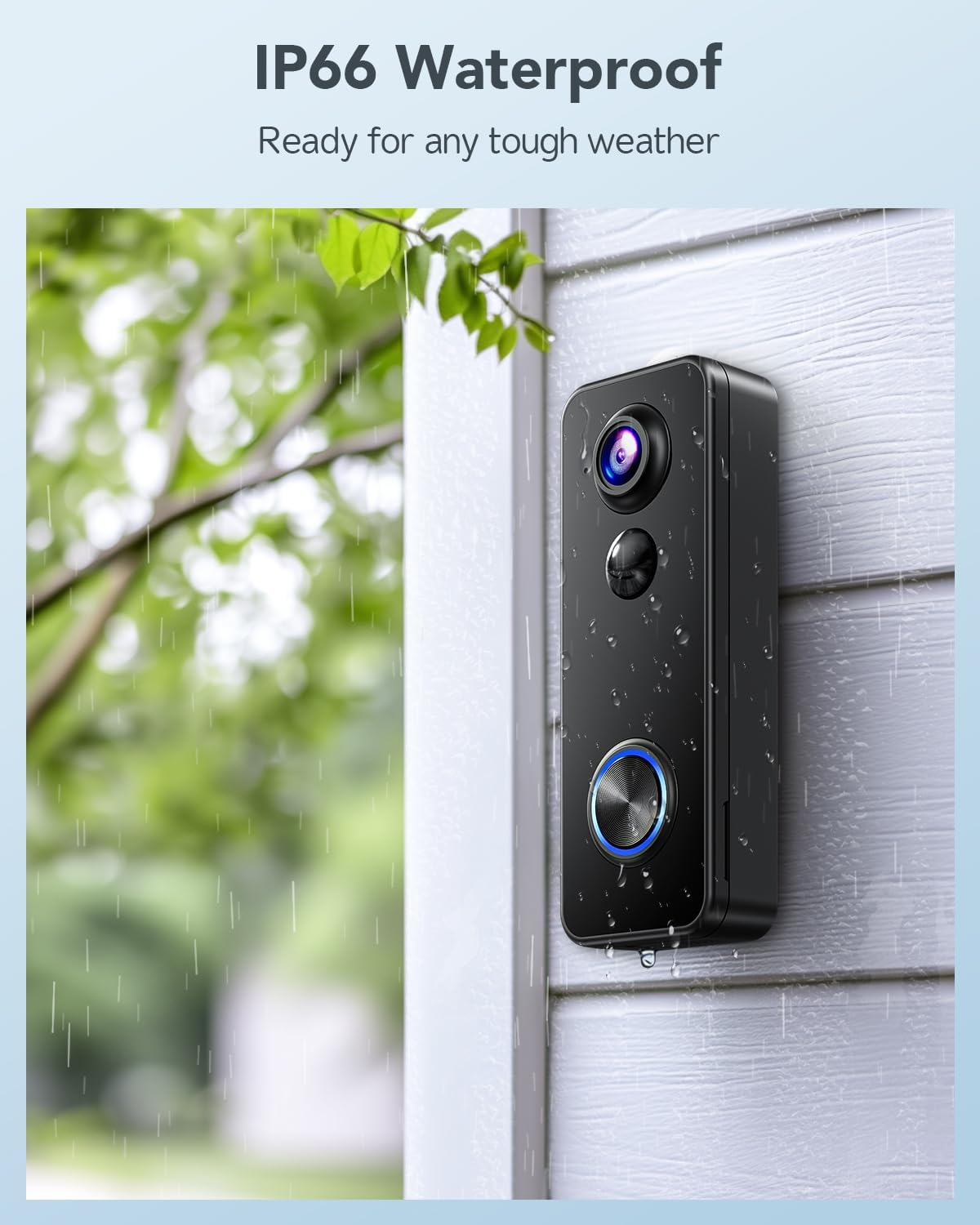 XTU J9 plus Video Doorbell with Indoor Chime, 180&deg; Head-To-Toe Video, Live View with Two-Way Talk, 2.4G Wi-Fi Doorbell Camera, Local/Cloud Storage, Human Detection, Works with Alexa & Google Home image number 1