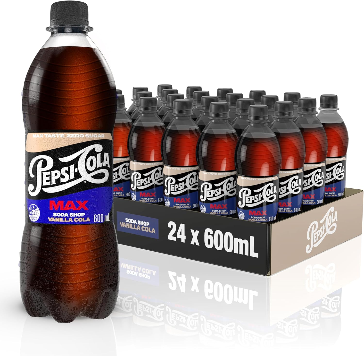 Pepsi Max Vanilla Soft Drink 24 X 600 Ml image number 1