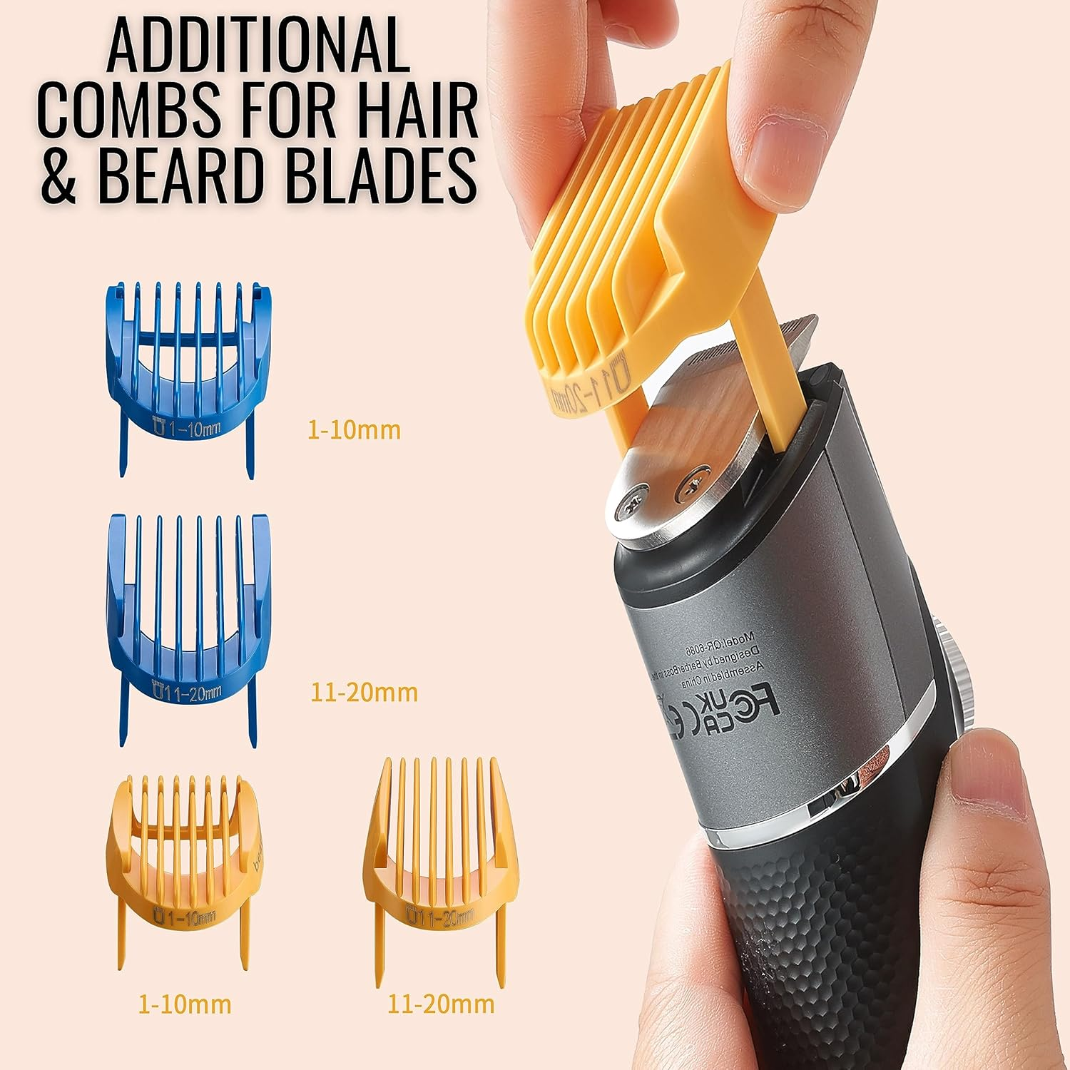 Barberboss 3 in 1 Facial Grooming Kit, Hair, Detail & Beard Trimmer, Men&rsquo;S Hair Clipper, Precision Control Dial, 4 Guide Combs, USB Rechargeable, LED Display, 100% Waterproof, QR-6086