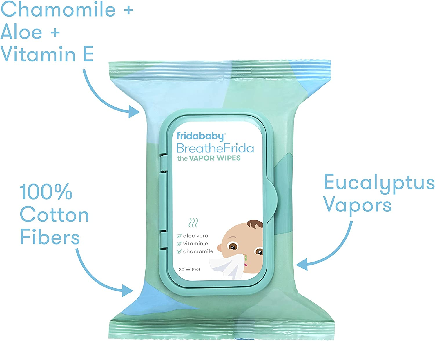 Breathefrida Vapor Wipes for Nose or Chest by Frida Baby, 30 Count (Pack of 1) image number 1