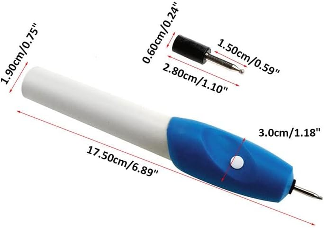 AIMALL Electric Micro Engraver Pen &ndash; Cordless Engraving Tool for Metal, Wood, Jewelry, Glass, and Plastic, Portable Battery-Powered Engraving Pen, Blue & White image number 4