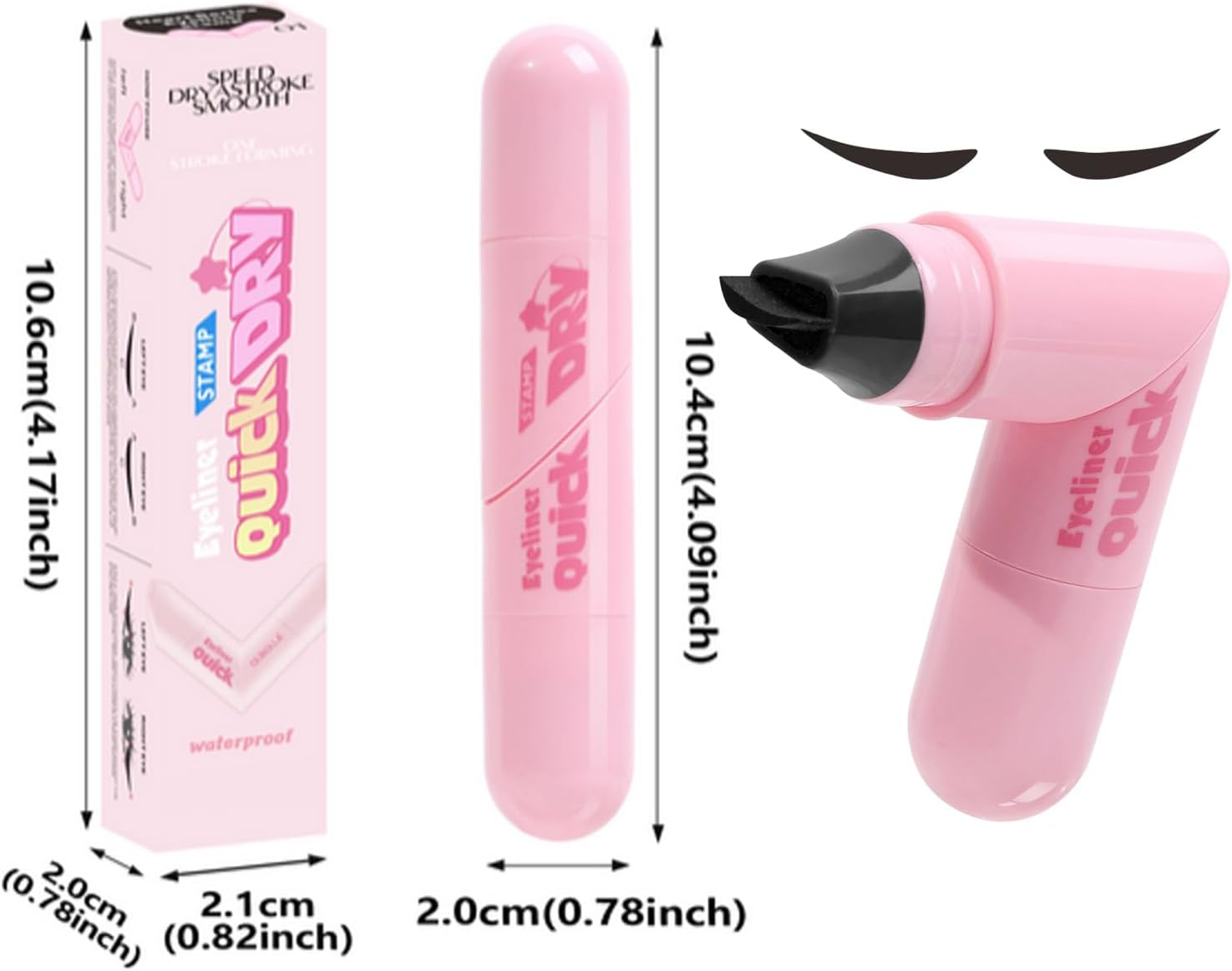 Waterproof Eye Liner Stamp - Professional Double-Ended Beauty Supplies,Rotating Eye Liner Stamp Pen,For Home School Work Offices Date Evening Party Club Festival Wedding Beach Pool Gym image number 4