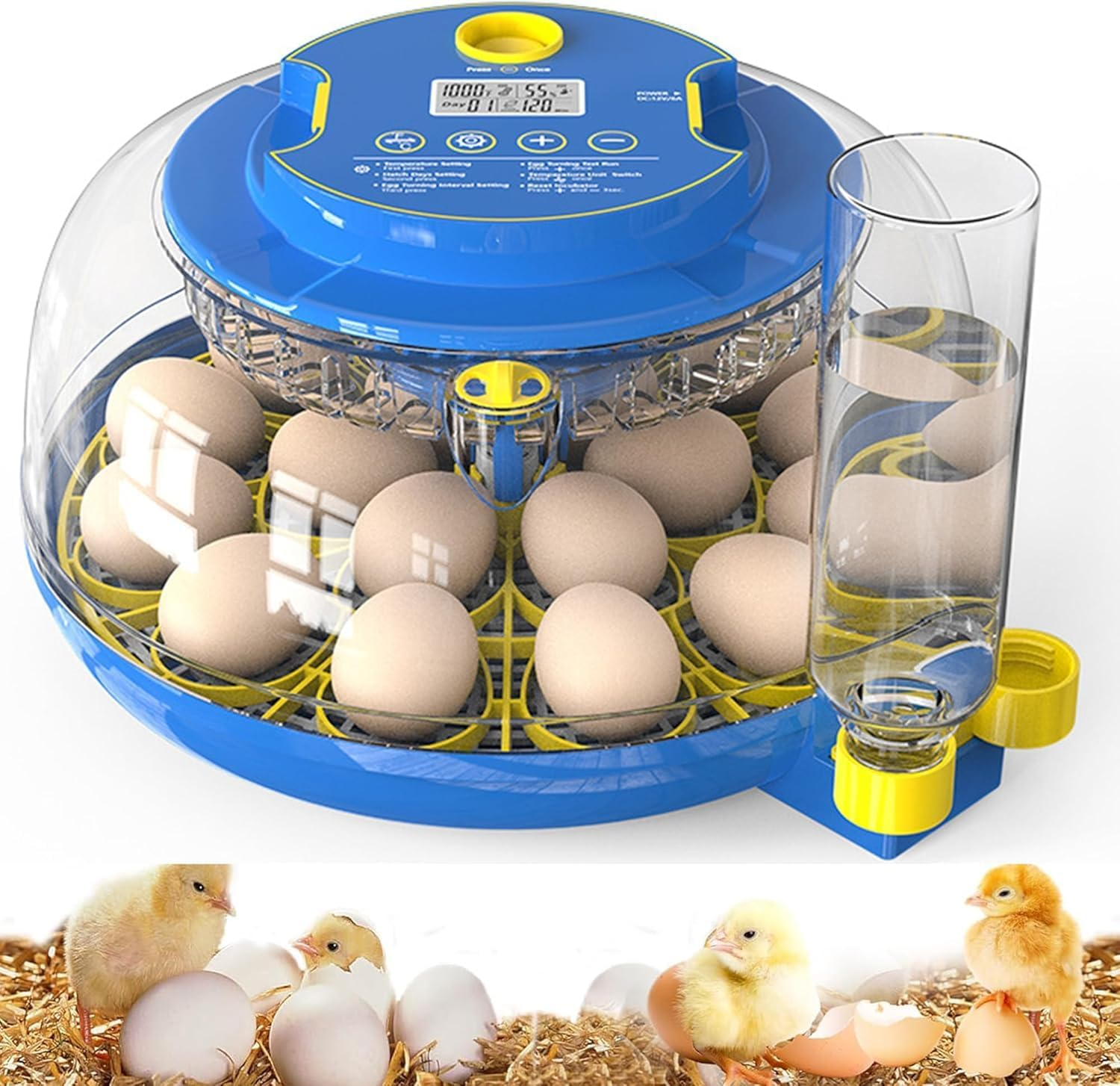 18 Eggs Automatic Egg Incubator, Digital Hatching Eggs with Fully Automatic Turner, Poultry Hatching Machine with Humidity Control, for Hatching Chicken Duck Quail Bird Eggs
