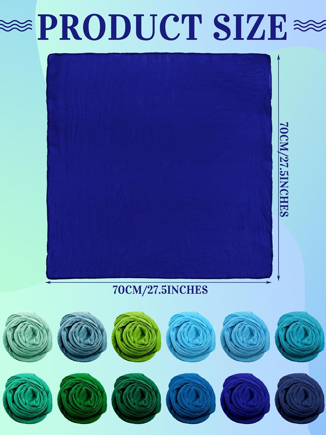 Boao 12 Pcs Chiffon Scarf 50S Sheer Square Retro Neck Head Chiffon Scarf for Women Girls image number 1