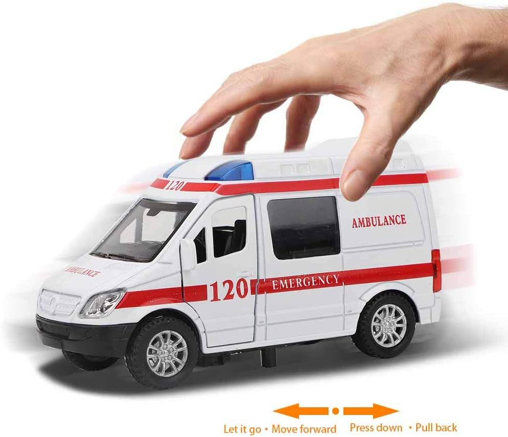 Ambulance Toy, Sound and Light Toy Car Model Toy Car, Durable Home for Kids Boys Ambulance Toy Girls Gifts(Red)